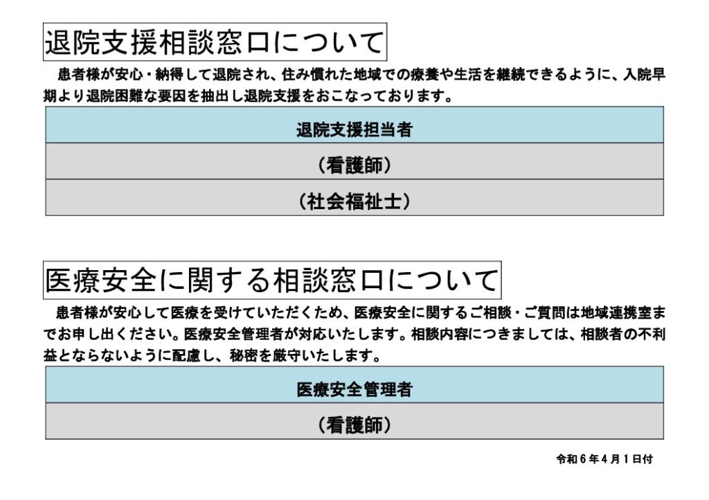 240401_退院支援及び医療安全管理者について